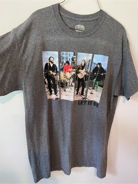 The Beatles Grey 'Let It Be' Band Photo Tee